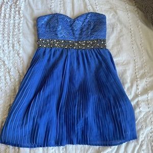 JUNIORS blue strapless dress size 5